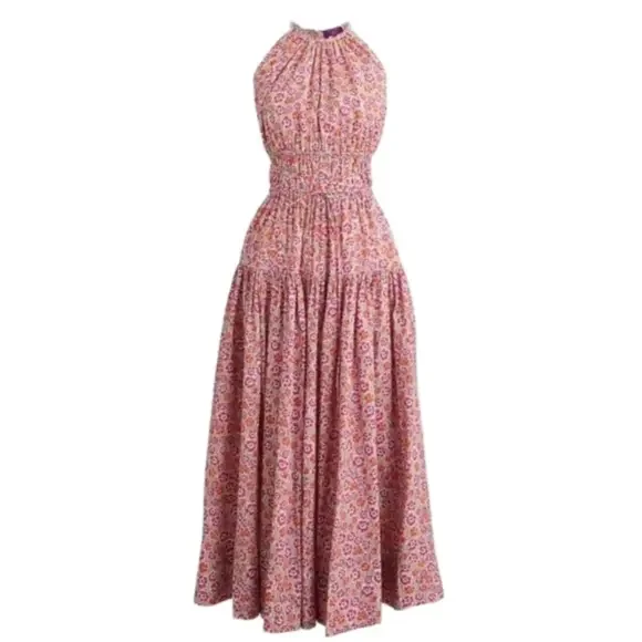 J Crew Tie-waist halter dress in Liberty® Ellie fabric NWT Sz M CA089 - Picture 2 of 10